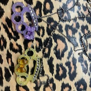 Brass knuckles necklace